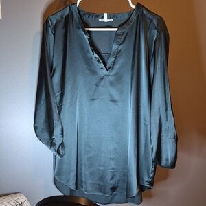 Maurices Dark Teal Satin Blouse